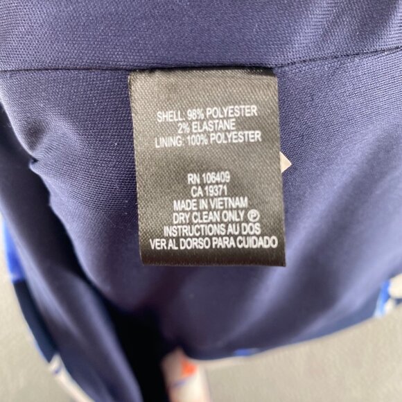 Tahari Dress Womens 6 Blue Multi Floral Shift Short Sleeve Stretch Career Work - Picture 6 of 9